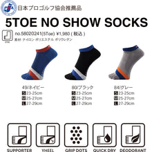 Load image into Gallery viewer, Dmythプレミアムサポートソックス 5本指 NOSHOW 切替