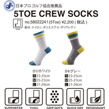 画像をギャラリービューアに読み込む, 【58022241】Dmythプレミアムサポートソックス 5本指 CREW ライン